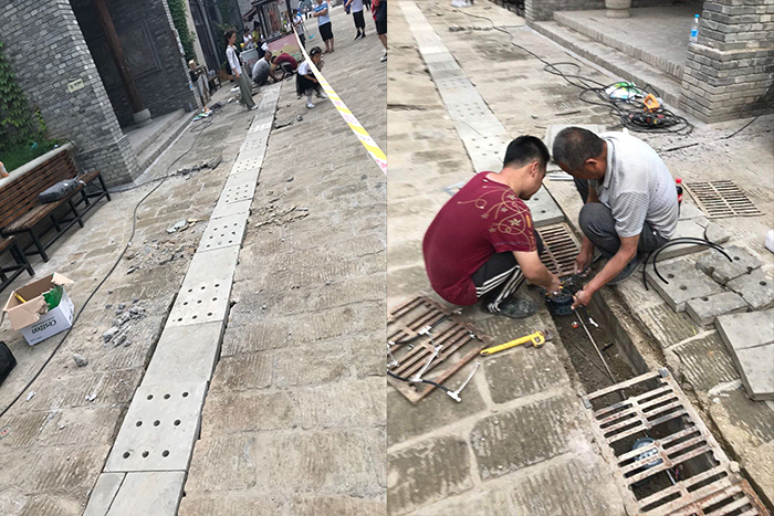 街面鋪設高壓噴霧管道