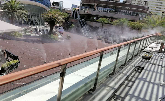 小區樓頂使用的噴霧降溫系統 夏日降溫神器