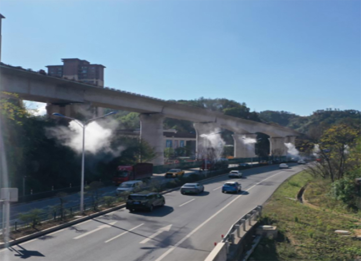 城市智慧路燈噴霧降塵系統-路燈會(huì )“噴霧”